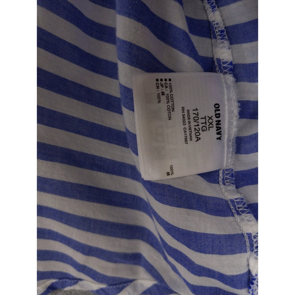 Old Navy Striped‎ Popover Shirt Blue White Long Sleeve Casual Top XXL - Picture 8 of 8